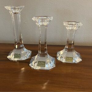 Three Graduated Noble Excellence
Crystal Candle Sticks Holders